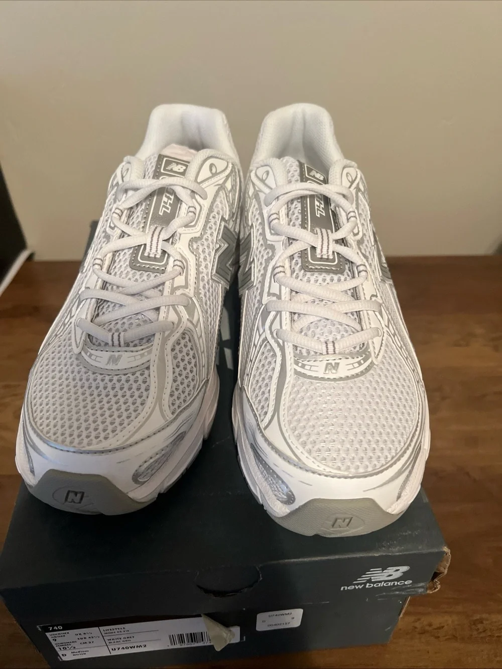 New Balance 740 Lifestyle White and Grey Athletic Sneakers